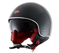 Astone Helmets - Minijet rétro - Casque Jet rétro - Casque de Moto Vintage - Casque café Racer- Casque en Polycarbonate - Gloss Black XS