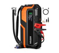 AstroAI 8000A Starthilfe Powerbank für pkw mit Kompressor für 12 V Autos | Starter powerbank für 10 L Benzin / 8 L Diesel, Motorräder, SUVs, Booster Auto Starthilfe mit LED-Display, Orange