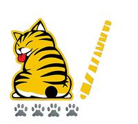 Asudaro Car Windscreen Wiper Decal 3D Auto Aufkleber Cartoon Cat Moving Tail Aufkleber reflektierende Scheibenwischer Decals Gelbe Katze Auto Heck Scheibenwischer Abziehbild Aufkleber,Gelb