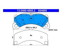 ATE 13.0460-4895.2 Bremsbelagsatz für PORSCHE CAYENNE MACAN PANAMERA 92A 95B