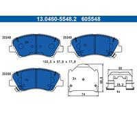 ATE 13.0460-5548.2 Bremsbelagsatz für KIA HYUNDAI RIO i20 i20 ACTIVE ACCENT UB