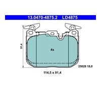 ATE Ceramic Belagsatz 13.0470-4875.2