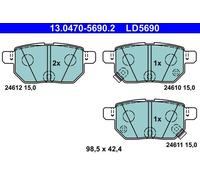 ATE 13.0470-5690.2 Ceramic Belagsatz für LEXUS passend für SUBARU TOYOTA
