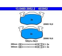 ATE 13046039522 Bremsbeläge Bremsbelagsatz Belagsatz Beläge Klötze vorne 603952