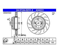 ATE 24.0124-0231.2 Bremsscheibe für BMW 1 3 E90 E93 E92 E82 Bremsscheiben