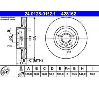 ATE Bremsscheibe 24.0128-0162.1