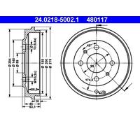 ATE Bremstrommel 24021850021 für Fiat