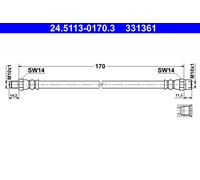 Flexibler Bremsschlauch 24.5113-0170.3 ATE für VW TRANSPORTER T4 Bus