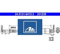 Ate 24.5131-0415.3 Bremsschlauch Hinterachse Hinten für Mercedes-Benz für VW