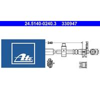 Bremsschlauch Hinterachse rechts am Bremssattel ATE 24.5140-0240.3