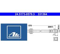Ate 24.5173-0570.3 Bremsschlauch Vorderachse Vorne für Mini