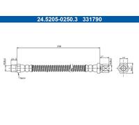 Bremsschlauch ATE 24.5205-0250.3 für Porsche 911 Targa Speedster
