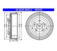 ATE 24022520022 Bremstrommel