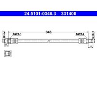 ATE 2x Bremsschlauch 24.5101-0346.3/2x für MERCEDES 124 W124 Model S124 190 W201