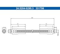 ATE 2x Bremsschlauch 24.5204-0295.3/2x für VW PASSAT B5 3B2 3B3 Variant 3B6 3B5