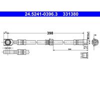 ATE 2x Bremsschlauch 24.5241-0396.3/2x für OPEL ASTRA CC T98 Caravan ZAFIRA F70