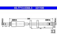 ATE 2x Bremsschlauch 83.7713-0366.3/2x für VOLVO XC90 1 275 VAN AWD