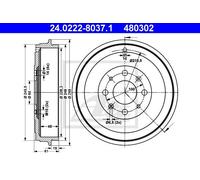 ATE 2x Bremstrommel 24.0222-8037.1 hinten