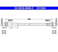 ATE 4x Bremsschlauch 24.5224-0460.3/4x für MERCEDES KLASSE W463 W460 W461 200