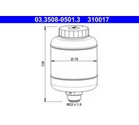 ATE Ausgleichsbehälter, Bremsflüssigkeit Universal für STEYR DAF MERCEDES-BENZ MAN 03.3508-0501.3