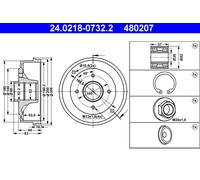 ATE Brake Drum 24.0218-0732.2