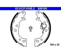 ATE BREMSBACKEN SATZ 164mm HINTERACHSE PASSEND FÜR CITROËN AX SAXO PEUGEOT 106