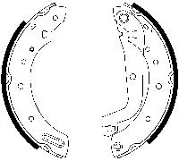 ATE Bremsbackensatz 03.0137-0376.2 hinten rechts/links mit Hebel für Ford Nissan