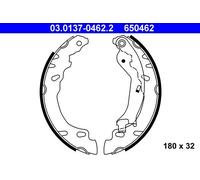 ATE Bremsbackensatz 03.0137-0462.2 für FIAT FORD, Hinterachse
