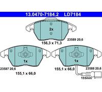 ATE 4x Bremsbeläge Bremsbelagsatz ATE Ceramic 13.0470-7184.2