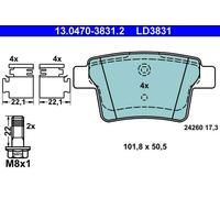 ATE Bremsbelagsatz 13.0470-3831.2 FORD JAGUAR Hinterachse
