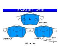 Ate Bremsbelagsatz mit VWK Vorderachse [Hersteller-Nr. 13.0460-7122.2] für Audi, Seat, Skoda, VW