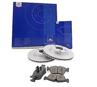 ATE Bremsen Set Bremsscheiben Scheibenbremsen Ø258 belüftet beschichtet vorne + Bremsbeläge Bremsklötze für Sandero II Logan MCV Fortwo Coupe Forfour Schrägheck Twingo III