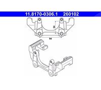 ATE Halter, Bremssattel 11.8170-0306.1 für SEAT SKODA VAG, Vorderachse