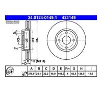 ATE | Bremsscheibe | 24.0124-0149.1