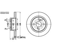 ATE Bremsscheibe 24010901281 voll 242mm 9mm für TOYOTA