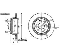 ATE Bremsscheibe 24010901321 voll 282mm 9mm für HONDA