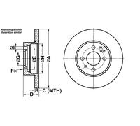 ATE Bremsscheibe 24011201121 voll 257mm 12mm für Fiat