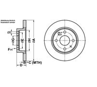 ATE Bremsscheibe 24011201251 voll 239mm 12mm für LADA