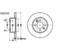 ATE Bremsscheibe 24011201341 voll 254mm 12mm für RENAULT