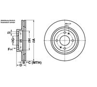 ATE Bremsscheibe 24011701101 belüftet 257mm 17mm für Peugeot MITSUBISHI