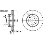 ATE Bremsscheibe 24011801071 belüftet 240mm 18mm für NISSAN