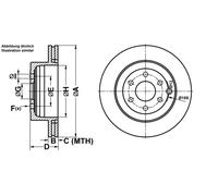 ATE Bremsscheibe 24011807241 belüftet 308mm 18mm für NISSAN