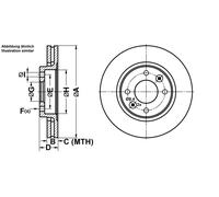 ATE Bremsscheibe 24012001341 belüftet 265mm 20mm für RENAULT