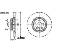 ATE Bremsscheibe 24.0122-0225.1 vorne rechts/links belüftet 284 mm für FIAT