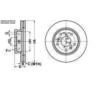 ATE Bremsscheibe 24012401051 belüftet 264mm 24mm für Ford MAZDA