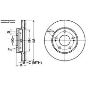 ATE Bremsscheibe 24012401421 belüftet 256mm 24mm für MITSUBISHI