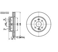 ATE Bremsscheibe 24012401871 belüftet 254mm 24mm für KIA
