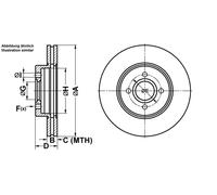 ATE Bremsscheibe 24012401981 belüftet 300mm 24mm für Ford