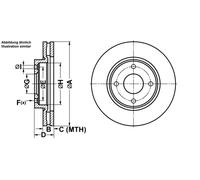 ATE Bremsscheibe 24012402381 belüftet 280mm 24mm für NISSAN