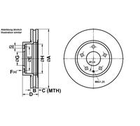 ATE Bremsscheibe 24012502141 belüftet 280mm 25mm für MAZDA